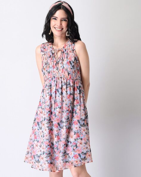 Faballey Floral Print Skater Dress