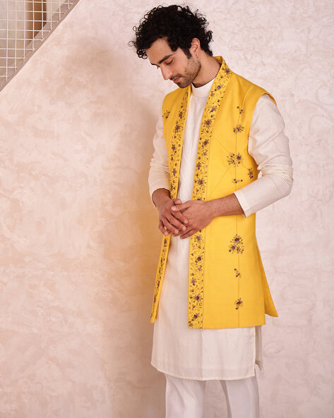 Yellow deals ethnic jacket