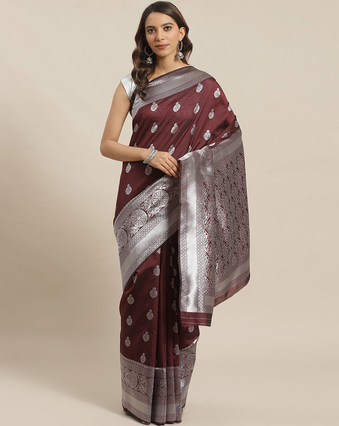 Elegant Chocolate Brown Pure Kanjeevaram Silk Saree with Skirt Border