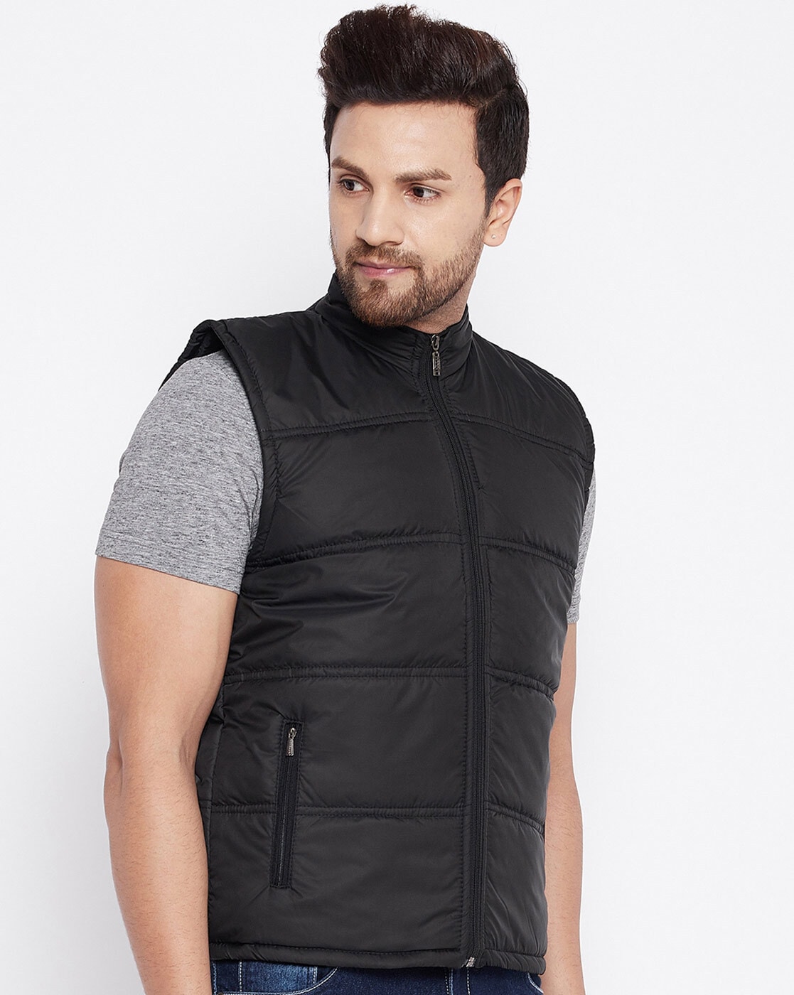 Buy Women Black Quilted Sleeveless Hood Jacket Online At Best Price -  Sassafras.in