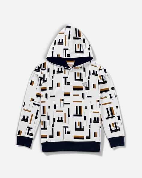 Checkerboard print hooded sweatshirt Clearance