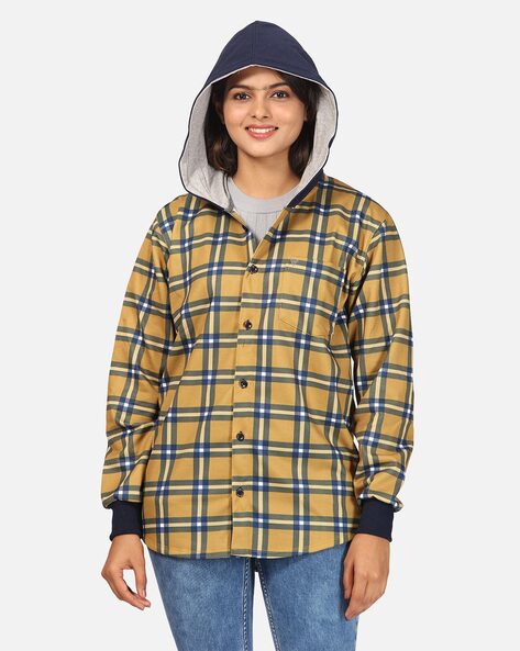 Yellow checkered sweatshirt sale