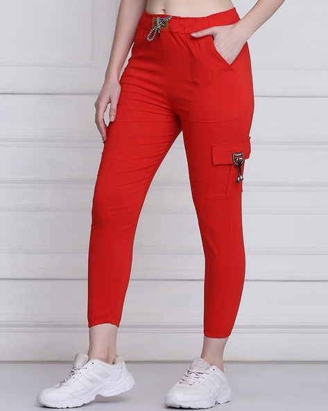 Red cargo deals pants womens