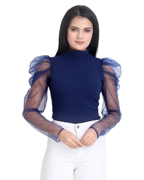 Buy Navy Tops for Women by BUYNEWTREND 