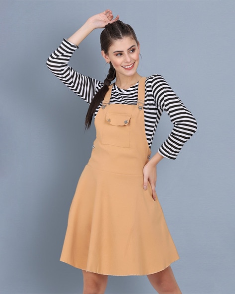 Beige dungaree clearance dress