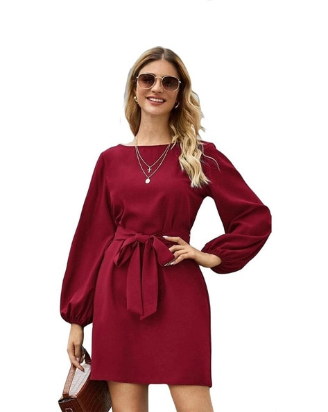 Buy Maroon Dresses for Women by GLORY & I Online