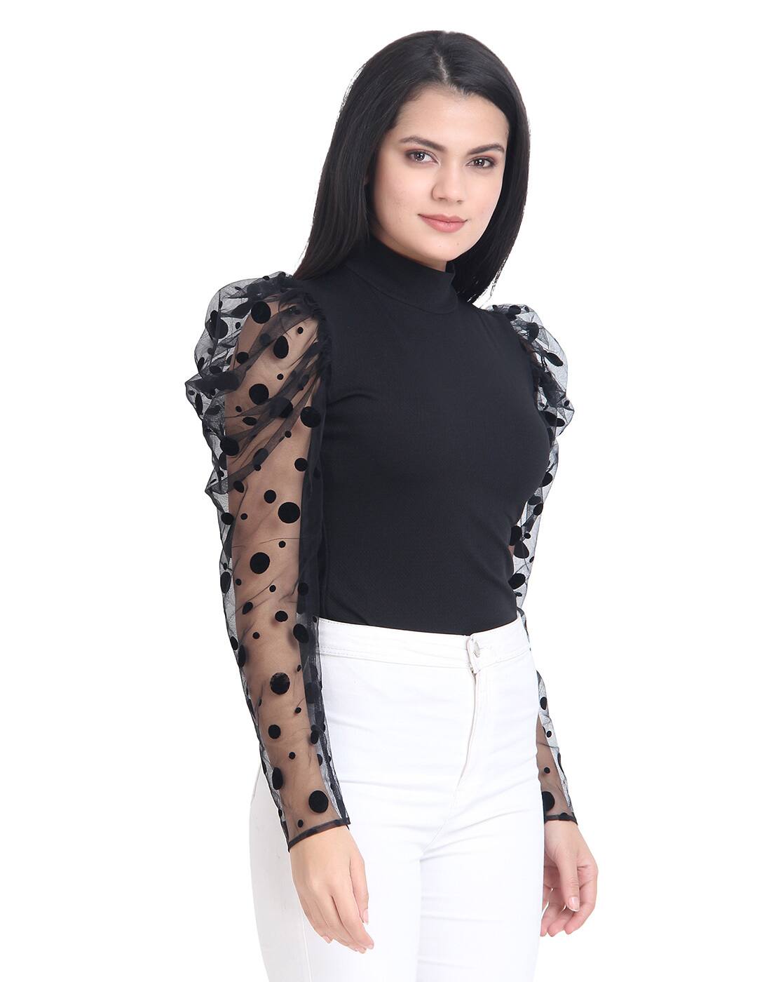 Buy Black Tops for Women by BUYNEWTREND Online | Ajio.com