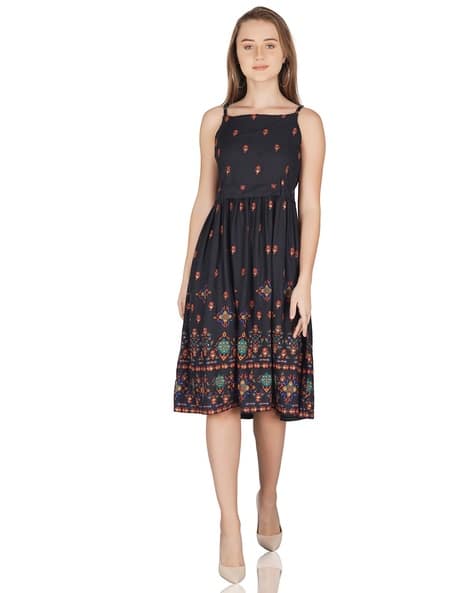 A-line Dress with Waist Belt