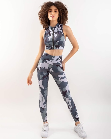 SKNZ Grey Camo Sports Bra