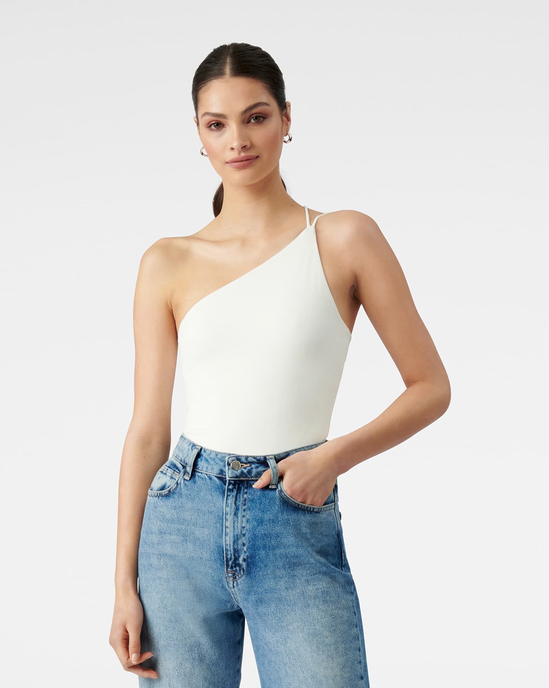 one shoulder sleeveless top