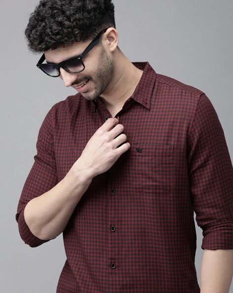 Buy Maroon Shirts for Men by THE BEAR HOUSE Online