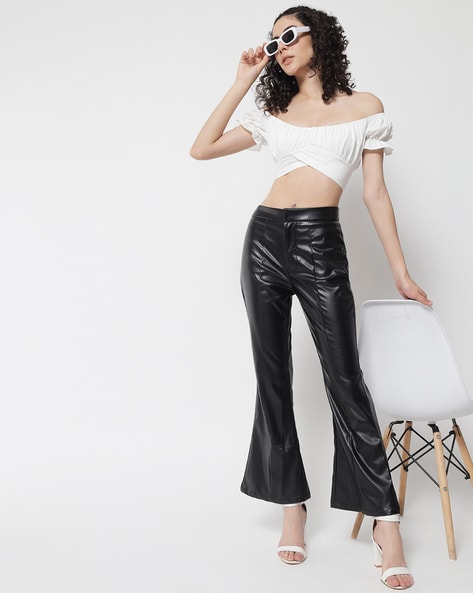 Cuffed Leather Trousers - Black - Leather Trousers - & Other Stories |  Leather pants women, Leather pants outfit, Leather trousers outfit