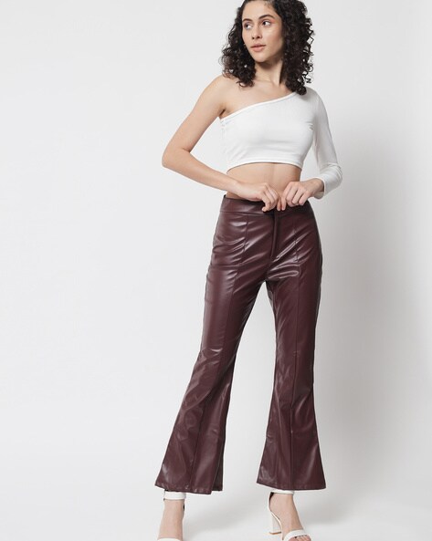 16 Brown Leather Pants Outfit In time For Fall & Winter - Girl Outfits