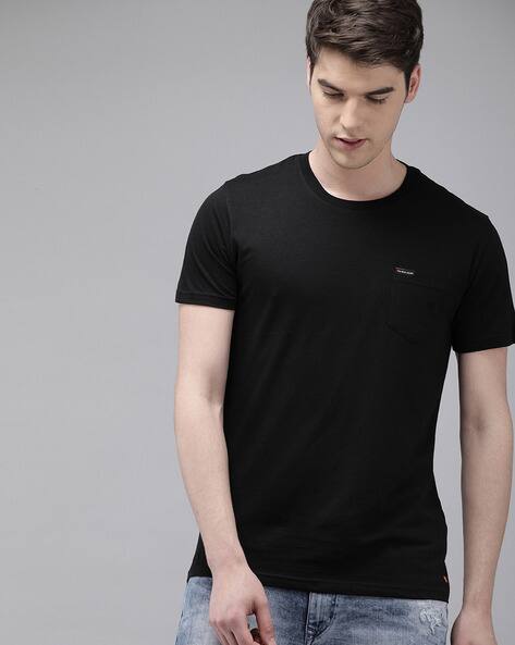 Black slim fit crew neck t shirts Clearance