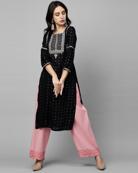 Black kurta pajama discount ladies