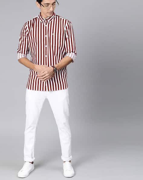 Maroon Shirts for Men by THE BEAR HOUSE 