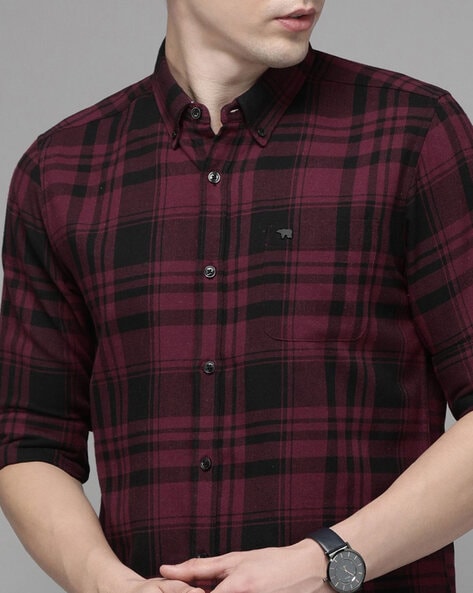 Buy Maroon Shirts for Men by THE BEAR HOUSE Online