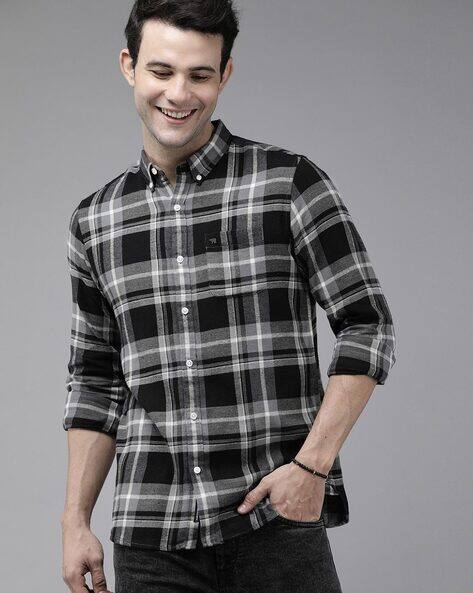 black and grey shirt