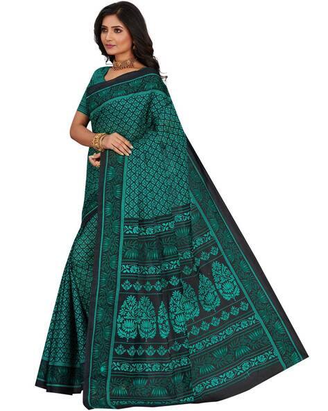 Printed Cotton Saree with Blouse Piece view 3