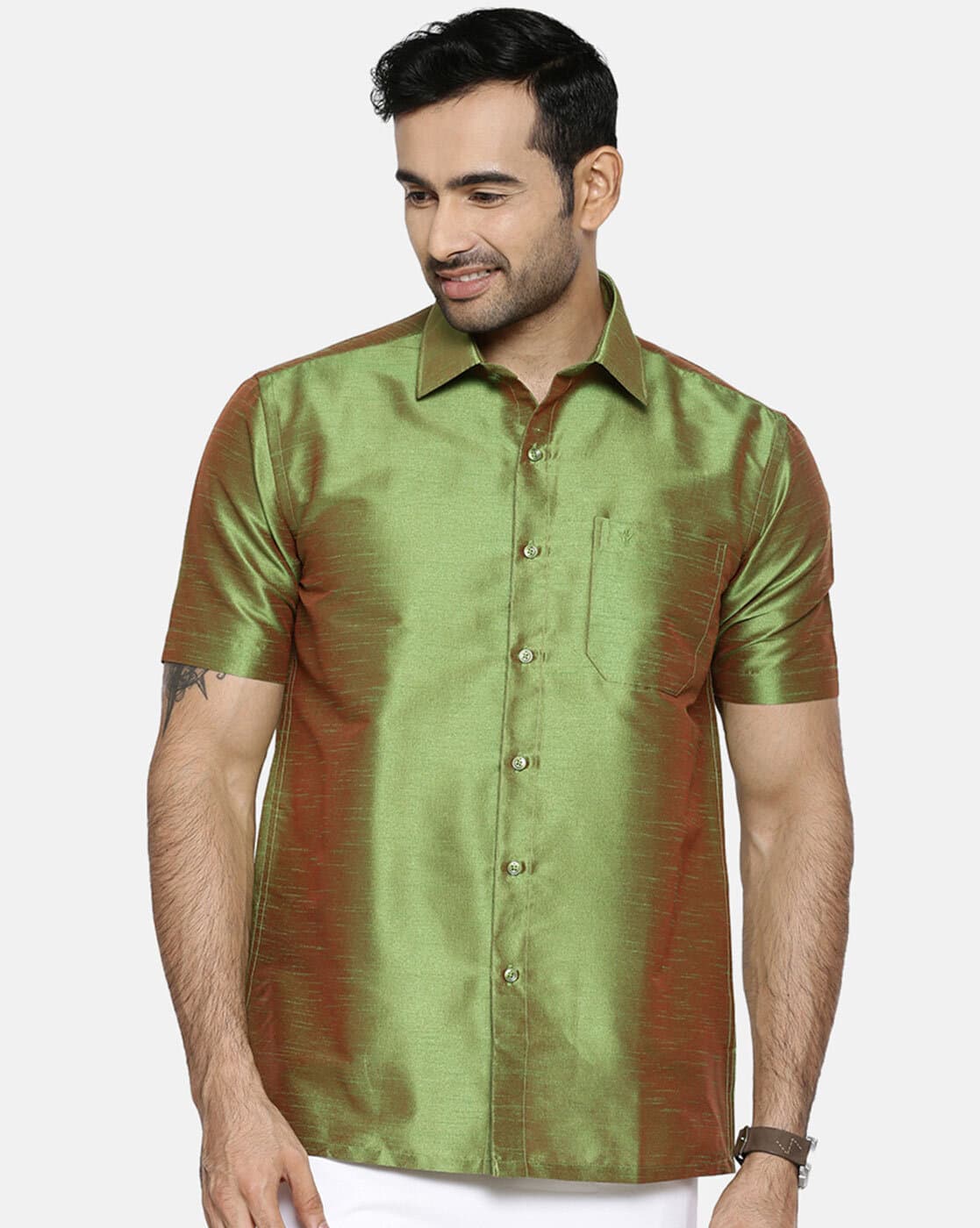 Green Shirts for Men by Ramraj Cotton 