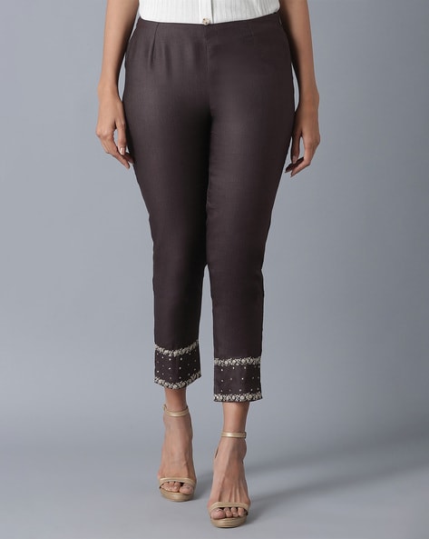Embellished Pants with Semi-Elasticated Waist Price in India