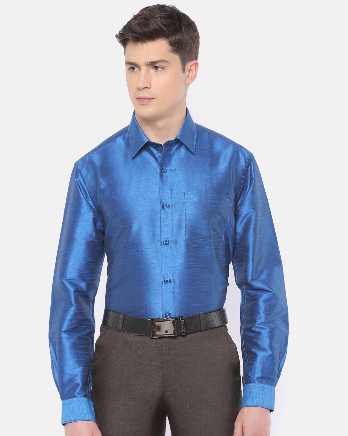 Blue Shirts for Men by Ramraj Cotton 