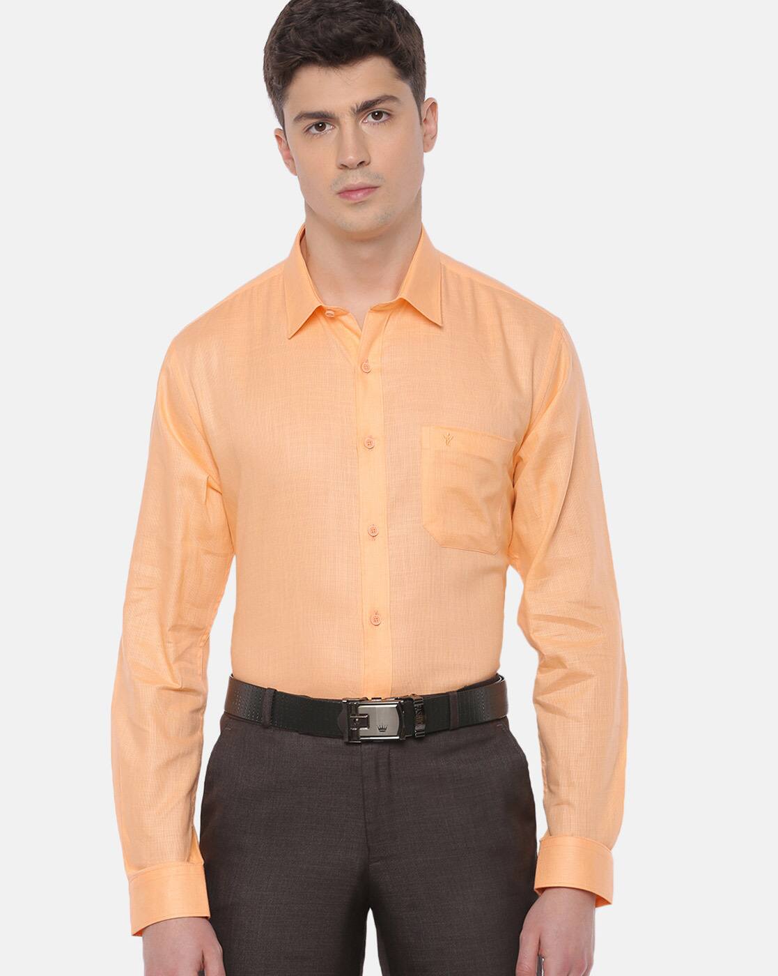 Orange Shirts for Men by Ramraj Cotton 