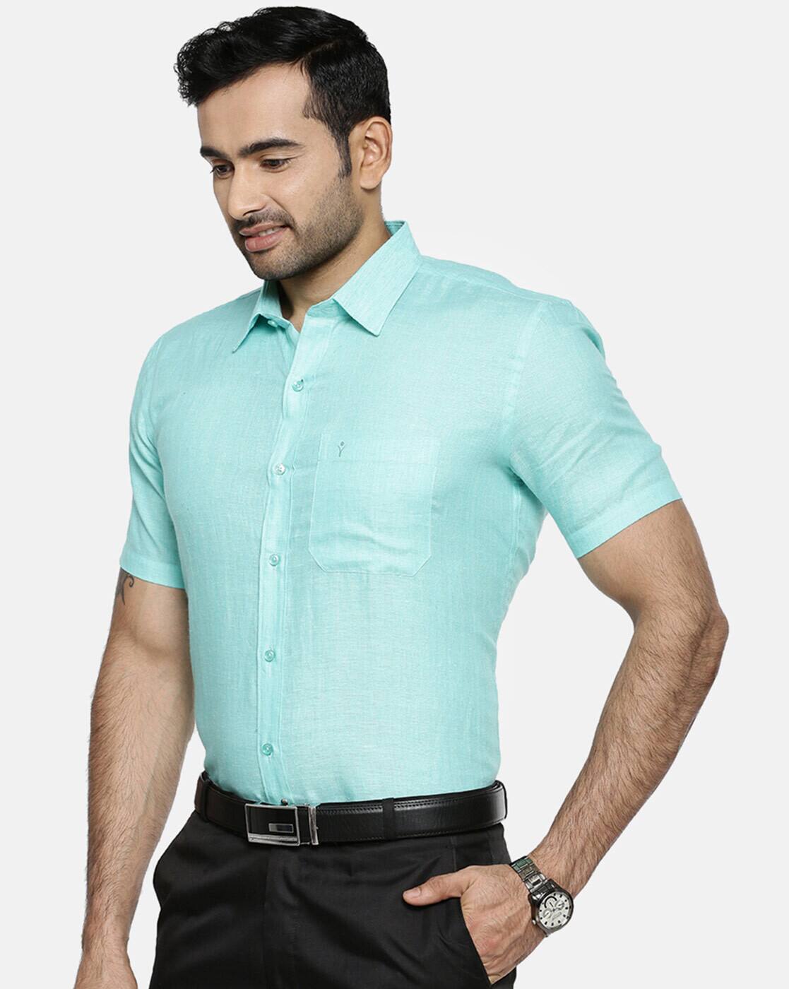 Green Shirts for Men by Ramraj Cotton 