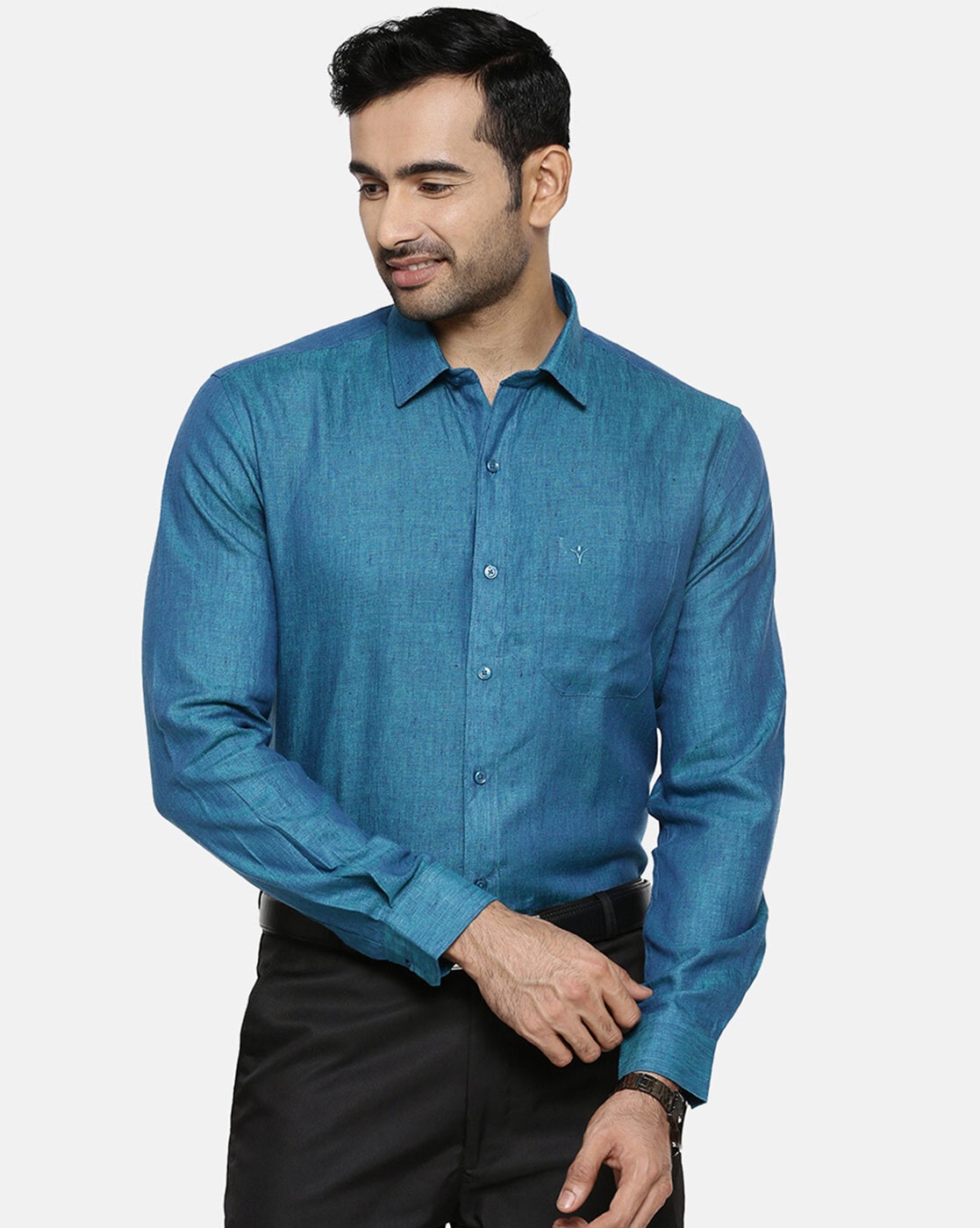 Buy Mens Linen Cotton Full Sleeves Shirt-Prestigious Fit|Ramraj Cotton