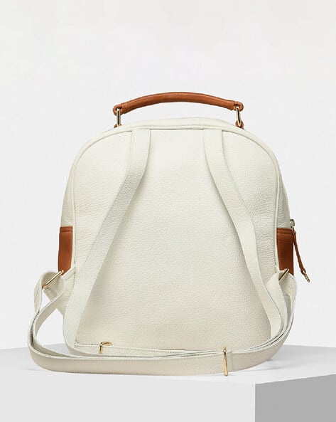 TIGER MARRON Colourblock Leather Backpack
