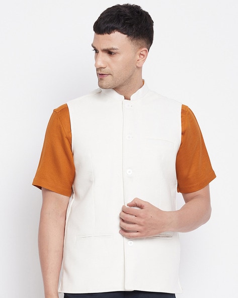 Even Nehru Jacket with Welt Pockets