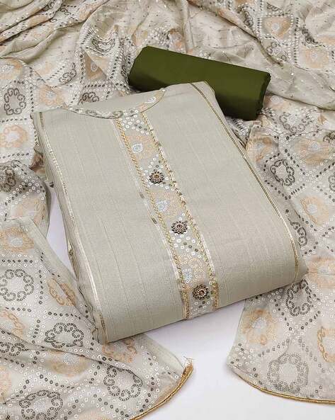 Bandhani Print  Unstitched Dress Material Price in India