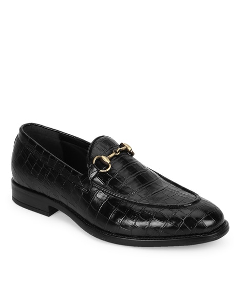 Truffle Collection Croc-Embossed Slip-On Bit Loafers