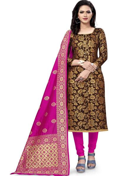 3-piece Floral Print Unstitched Dress Material Price in India