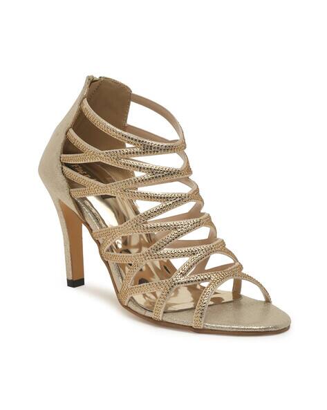 gold cage heels