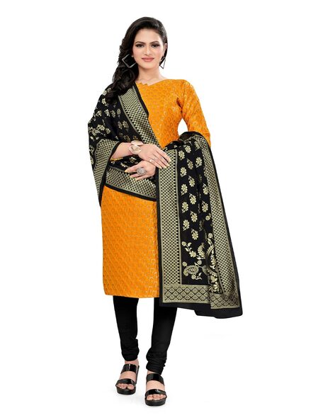 3-Piece Woven Design Unstitched Dress Material Price in India