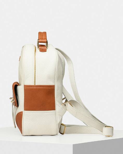 TIGER MARRON Colourblock Leather Backpack