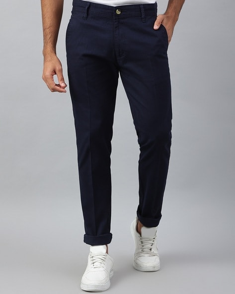 Mens Bright Navy Classic Fit Suit Trousers | Savile Row Co