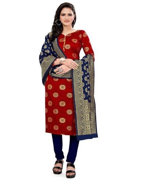 Floral Print  Unstitched Dress Material Price in India