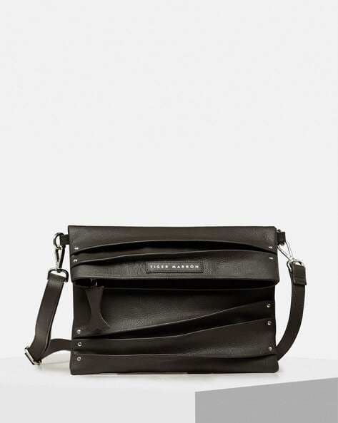 Leather Sling Bag with Detachable Strap