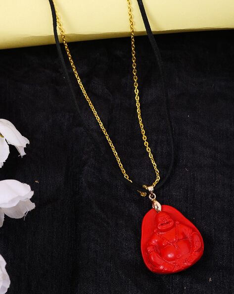 Red string hot sale buddha necklace