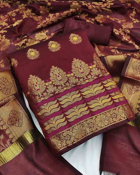 Jacquard  Unstitched Dress Material Price in India