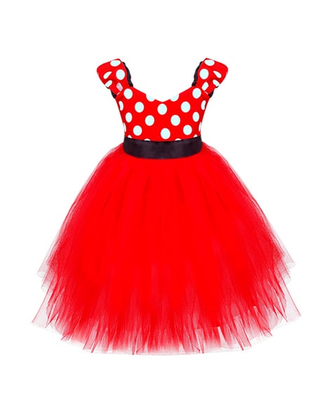 Buy WISH LITTLLE Polka-Dot Fit & Flare Dress | AJIO