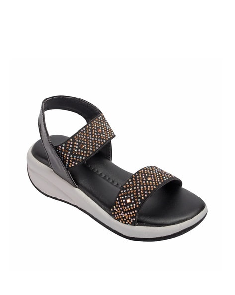 Buy Black Heeled Sandals for Women by MONROW Online | Ajio.com