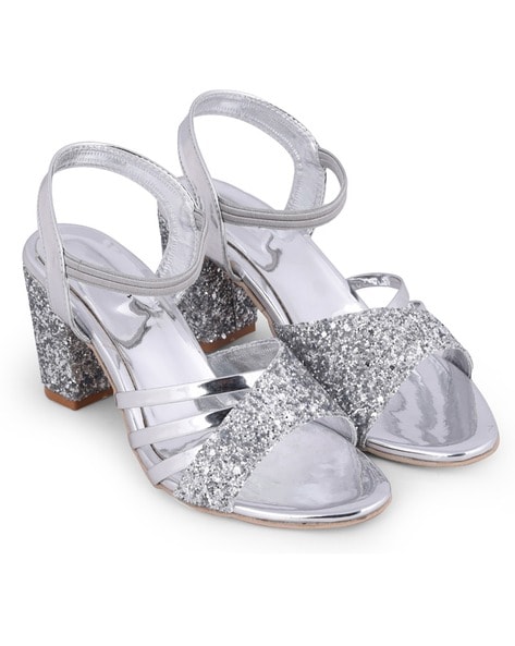 Sparkly Tall Block Heel Wedding Sandals | Block heels sandal, Bride shoes, Sandals  heels