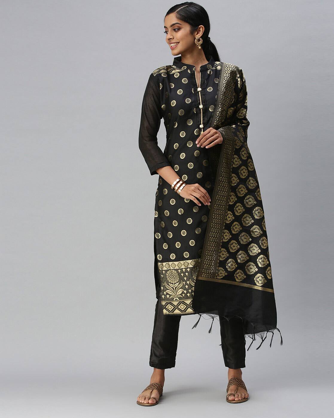 Buy Black Dress Material for Women by 
