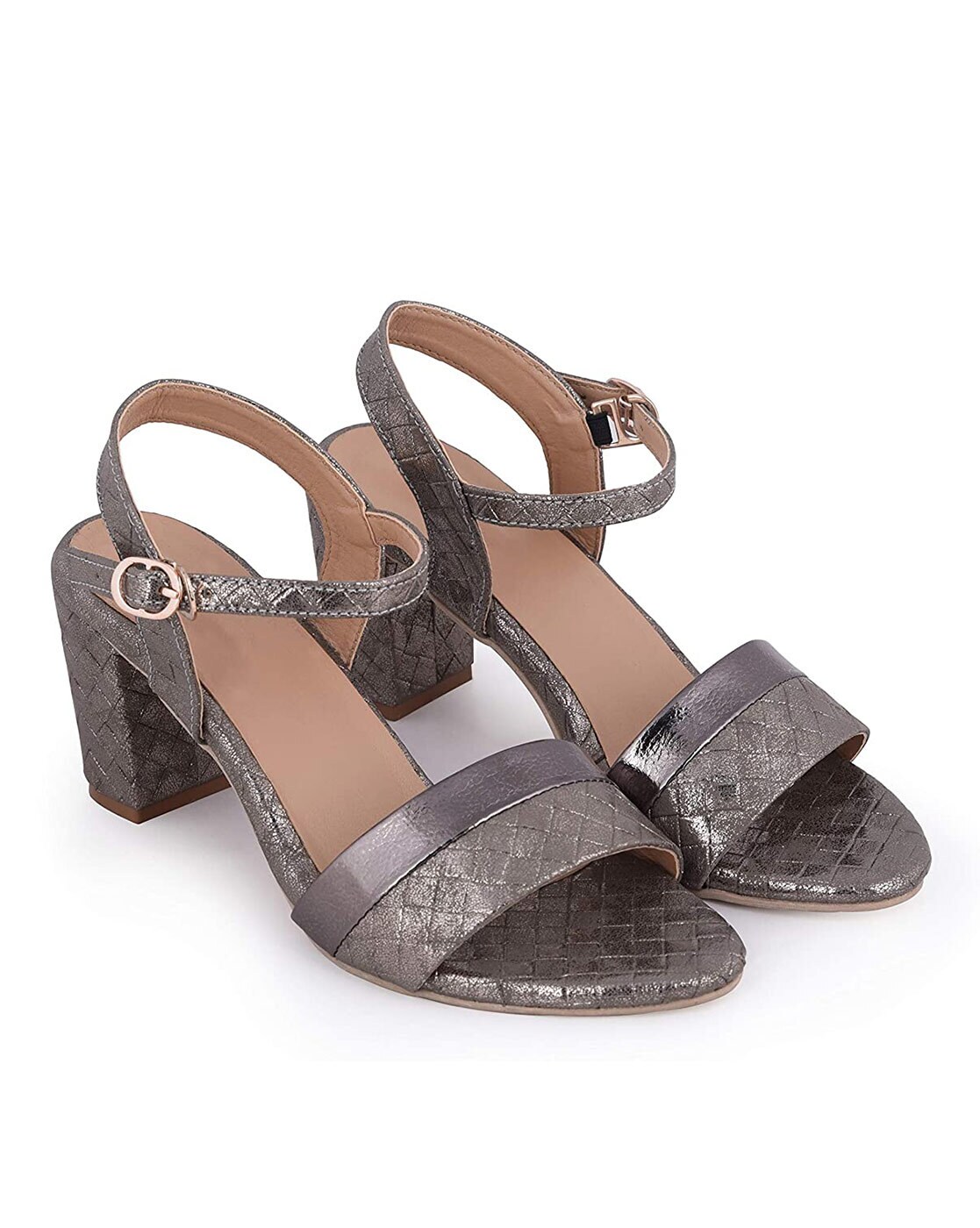 Buy Grey Heeled Sandals for Women by STEPEE Online Ajio