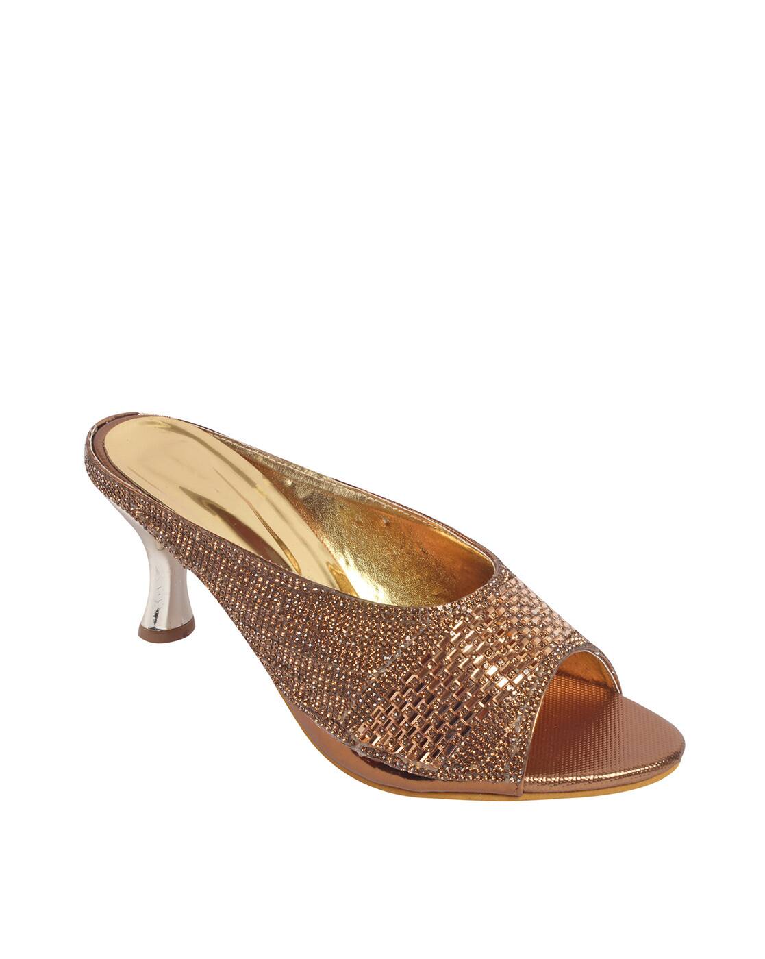 Buy Copper Heeled Sandals for Women by 