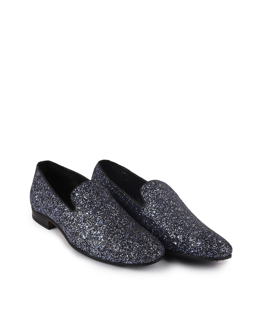 Mens black hot sale glitter loafers