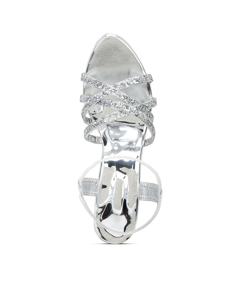 Silver diamante embellished flat toe-post sandals - Shoelace - Women's  Shoes, Bags and Fashion